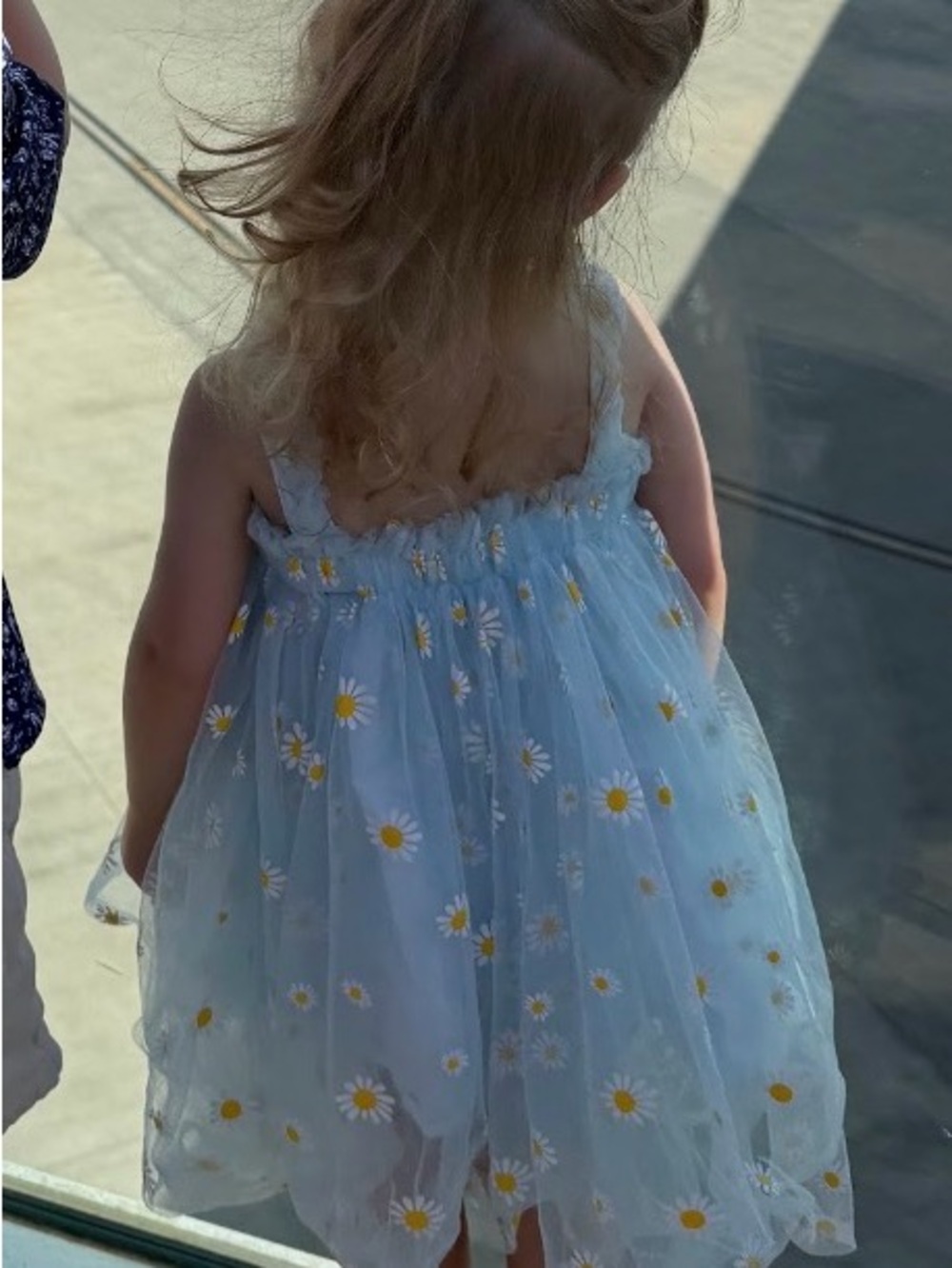 Lola + The Boys Light Blue Daisy Tulle Dress